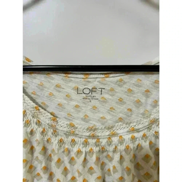 Loft Outlet Orange And‎ Beige Blouse, Size Small - Picture 3 of 4